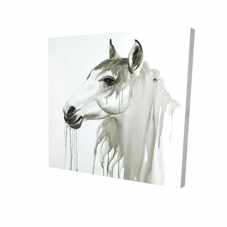 BEGIN HOME DECOR 12 x 12 in. Beautiful White Horse-Print on Canvas 2080-1212-AN248